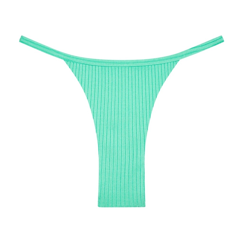 NWT Monday Swimwear Kauai Bottom - Turquoise Wide Rib - M